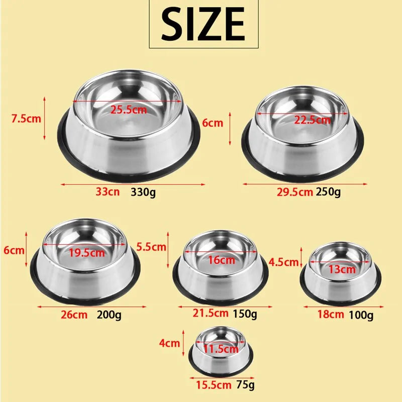 Non-Slip Stainless Steel Pet Feeding Bowl